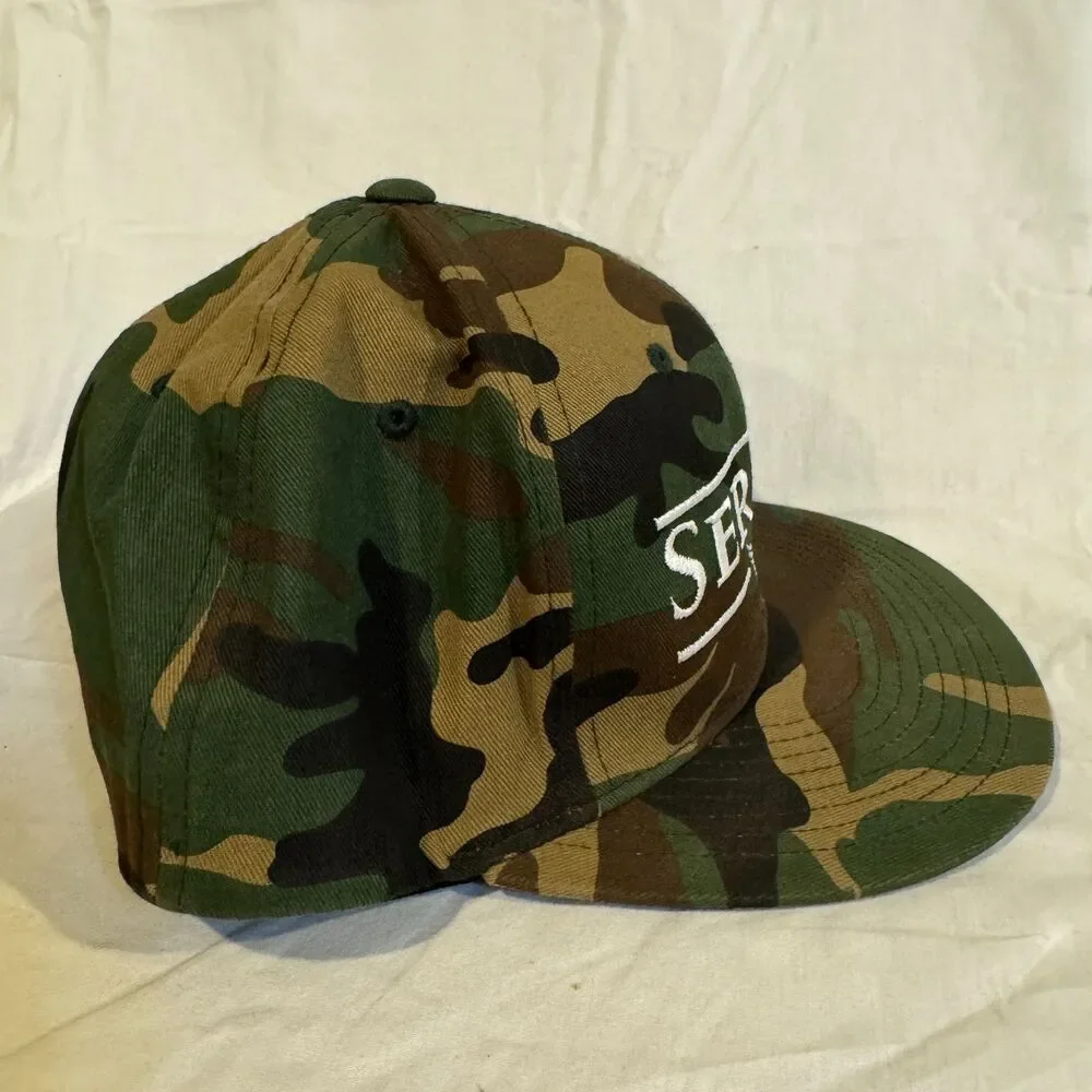Pacific Headwear 8D5 D-Series Camo Hat Serber Fitted Cap Woodland Camouflage SM